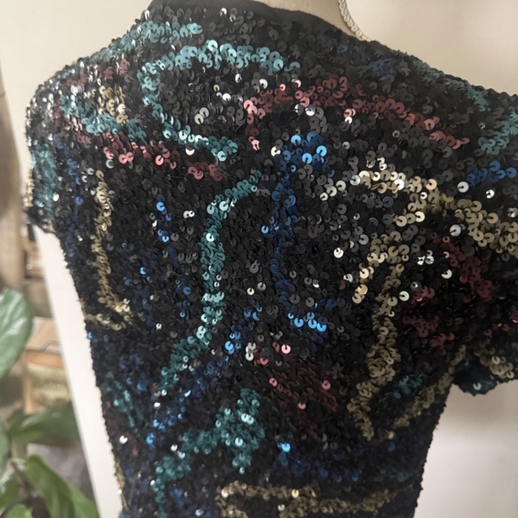 ZADIG & VOLTAIRE DELUXE Trusty Sequins Silk Trim Top S - Picture 4 of 6